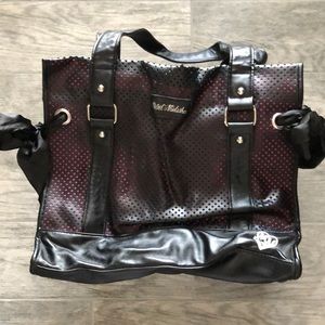 Metal Mulisha Black and See through Pink Purse
